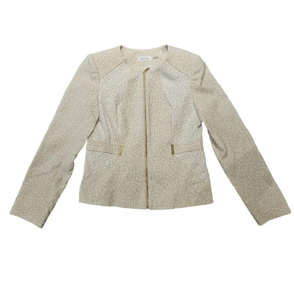 Calvin Klein Jacquard Zip Dress Jacket - Picture 2 of 7